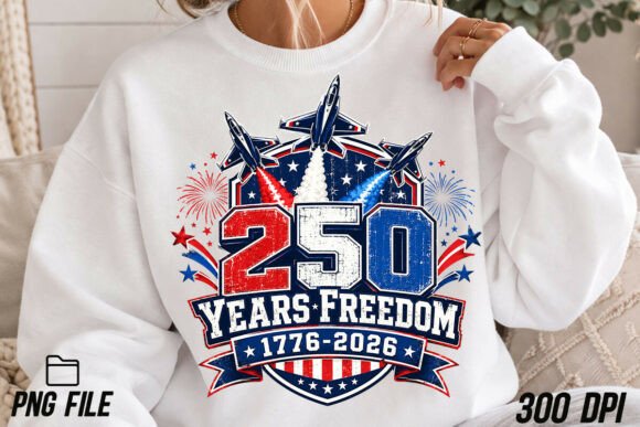 250 Years Freedom USA PNG for T-Shirt Designs