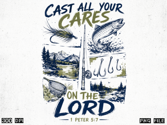 Cast All Your Cares on the Lord Christia T-Shirt Designs