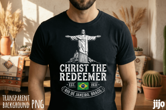 Christ Redeemer Brazil Rio PNG for T-Shirt Designs