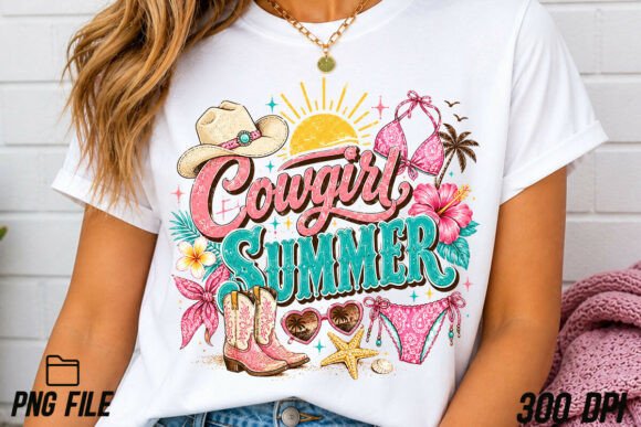 Cowgirl Summer Bikini PNG for T-Shirt Designs