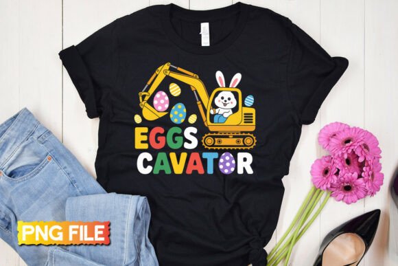 Easter Eggs Cavator Png for T-Shirt Designs