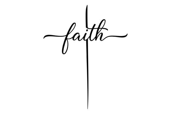 Faith Cross Minimal Design for T-Shirt Designs
