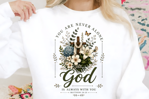 God is Always with You Cross Faith PNG T-Shirt Designs