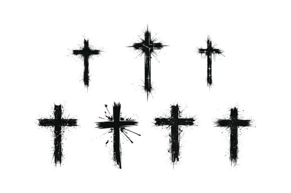 Grunge Crosses Faith Set for T-Shirt Designs
