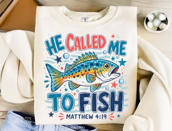 He Called Me to Fish PNG: T-Shirt Designs