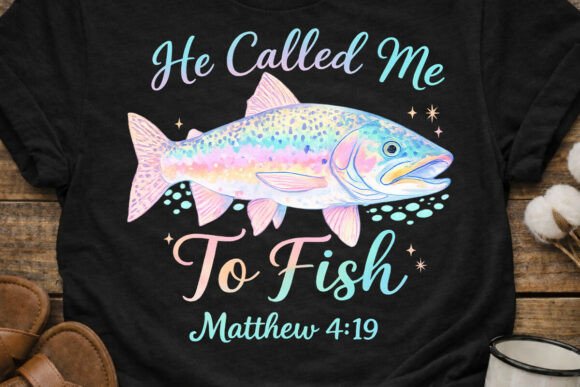 Matthew 4 19 He Called Me to Fish T-Shirt Designs