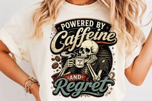 Powered by Caffeine Dad Father’s Day PNG for T-Shirt Designs