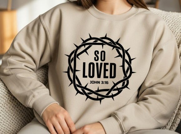 So Loved SVG, Bible Verse Sublimation for T-Shirt Designs
