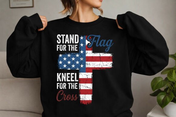 Stand for Flag Kneel for Cross USA PNG T-Shirt Designs