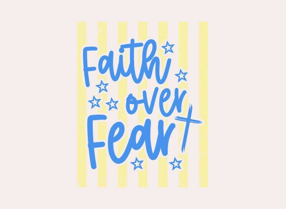 Striped Faith over Fear SVG PNG for T-Shirt Designs