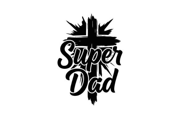 Super Dad Cross Burst Graphic: T-Shirt Designs for Editorial Impact