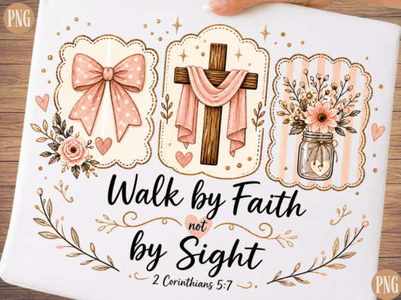Walk by Faith Not by Sight PNG Bible V for T-Shirt Designs